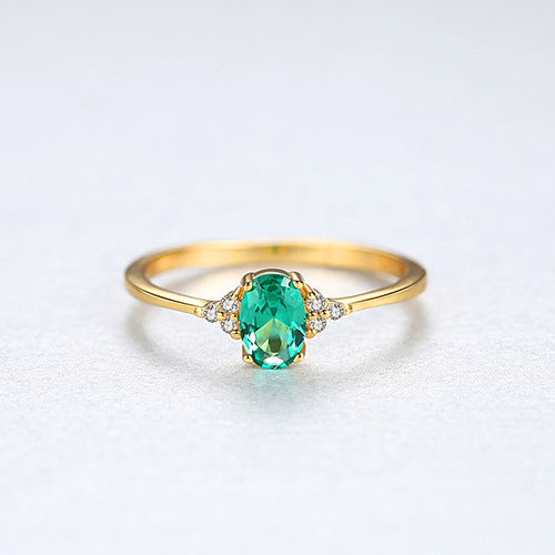 PAG&MAG S925 sterling silver ladies ring simple fashion OL color treasure zircon ring for foreign trade