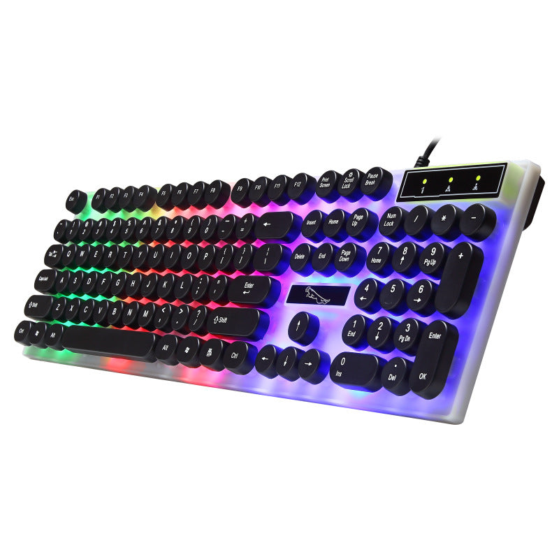 Chasing Leopard G21 Punk Keyboard Retro Round Key Cap Mechanical Handle Backlit Round Button Usb Game Keyboard