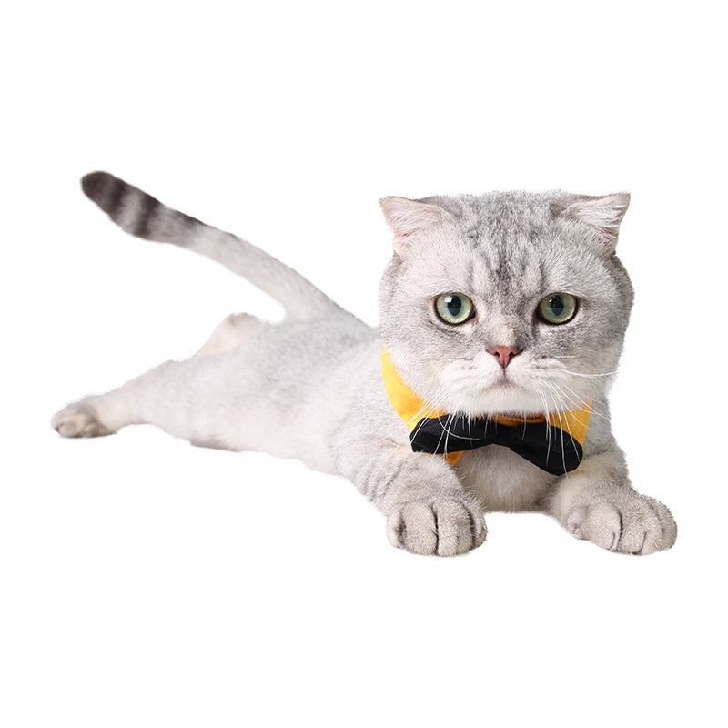 Dog Supplies Ji Zai Zai Creative Gentleman's Bow Tie Cotton Tie British Multi Color Pet Dog Supplies