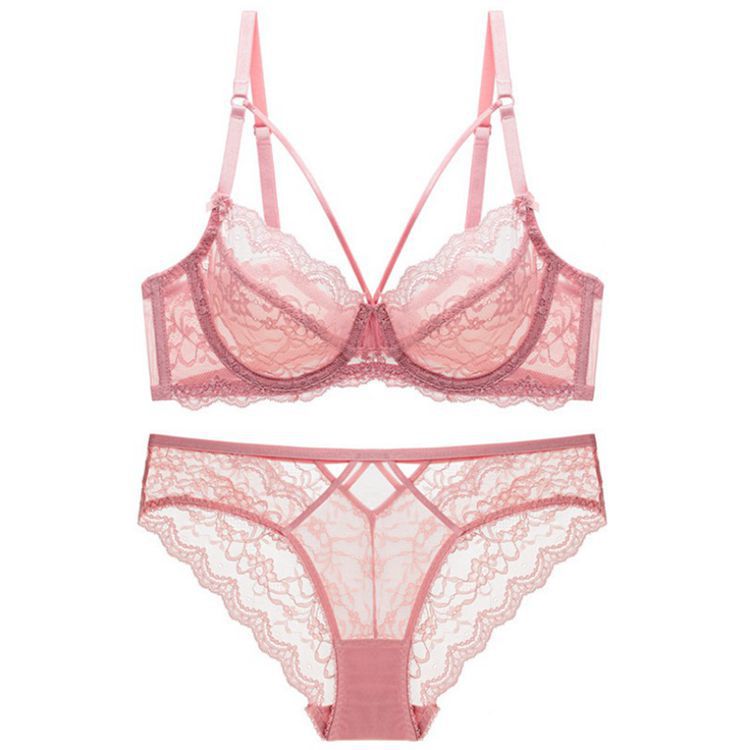 Ultra-thin and sexy lace bra set - D/E cup | Plus-size lingerie for large breasts