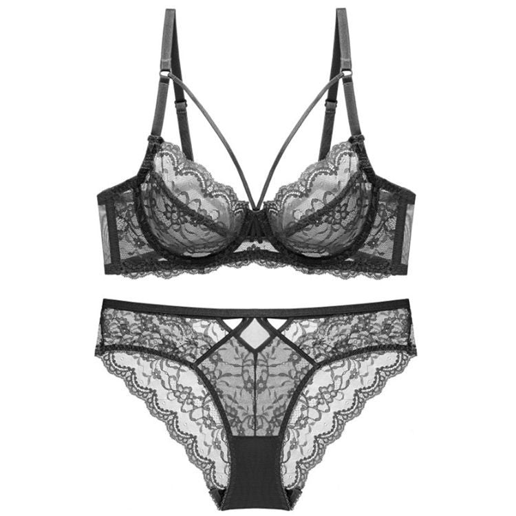 Ultra-thin and sexy lace bra set - D/E cup | Plus-size lingerie for large breasts