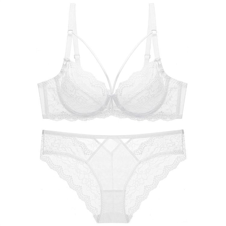 Ultra-thin and sexy lace bra set - D/E cup | Plus-size lingerie for large breasts