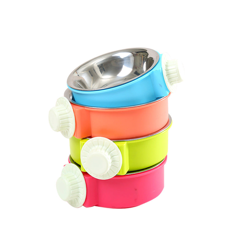 Pet Bowl Feeder Dog Cage Hanging Fixed Cat Bowl Dog Bowl Pet Stainless Steel Dog Bowl