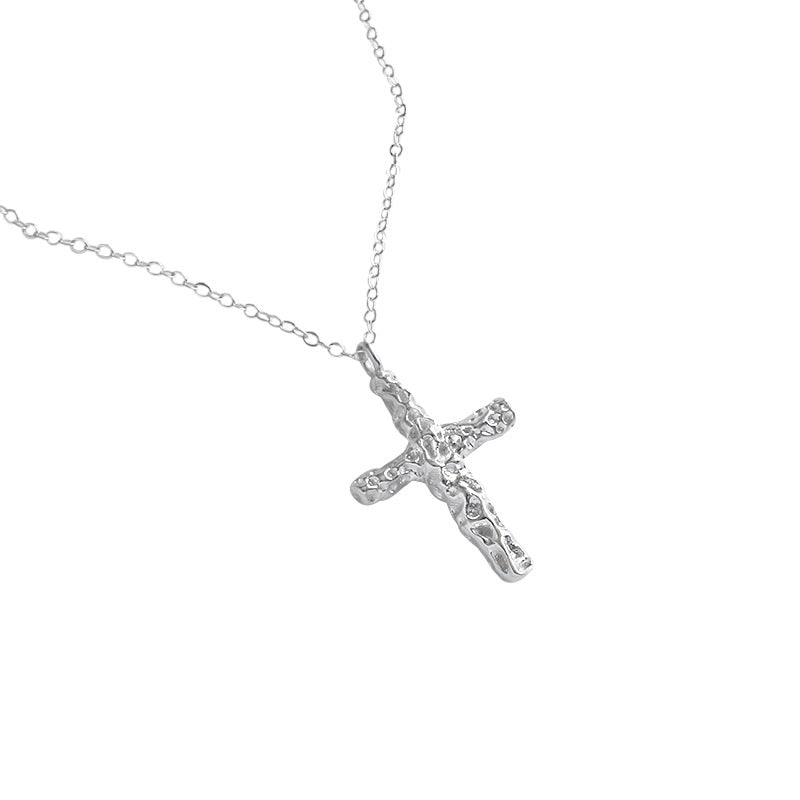 Pleated Cross Necklace
