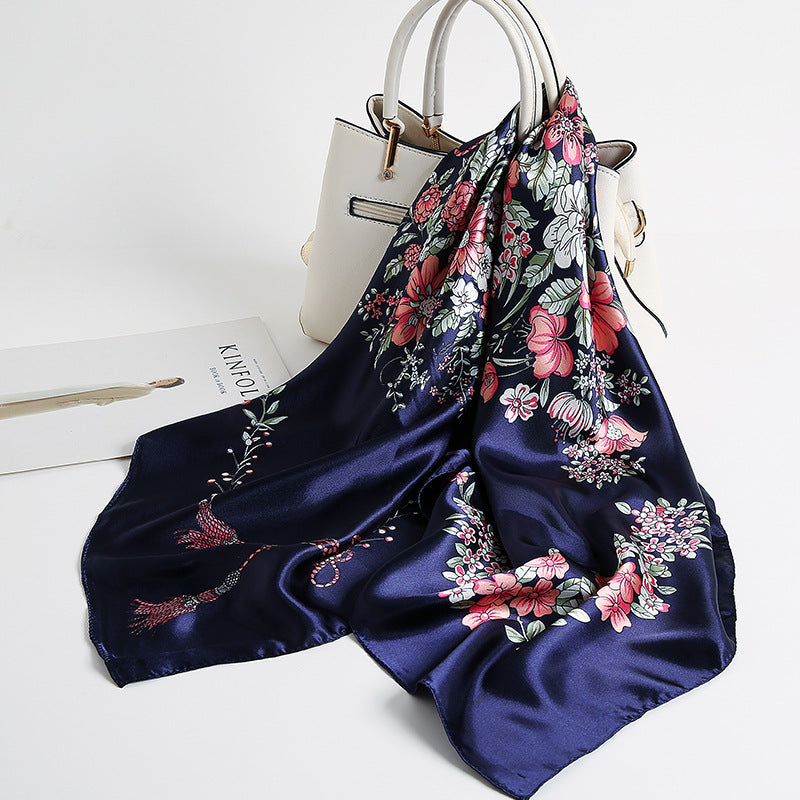 Special offer Hangzhou silk satin 90cm large square simulation silk scarf female wild scarf spring and autumn thin shawl sunscreen