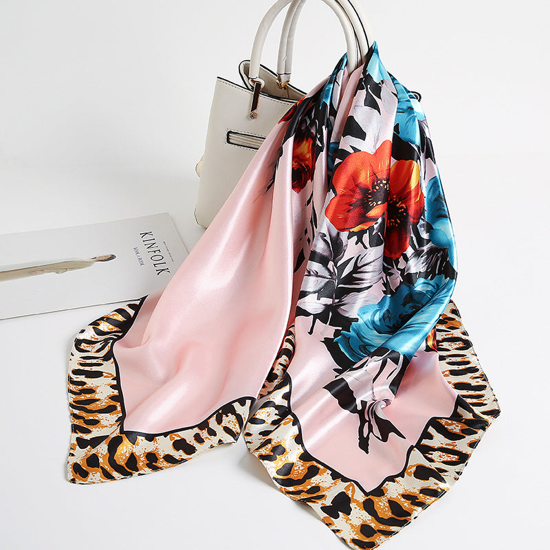 Special offer Hangzhou silk satin 90cm large square simulation silk scarf female wild scarf spring and autumn thin shawl sunscreen