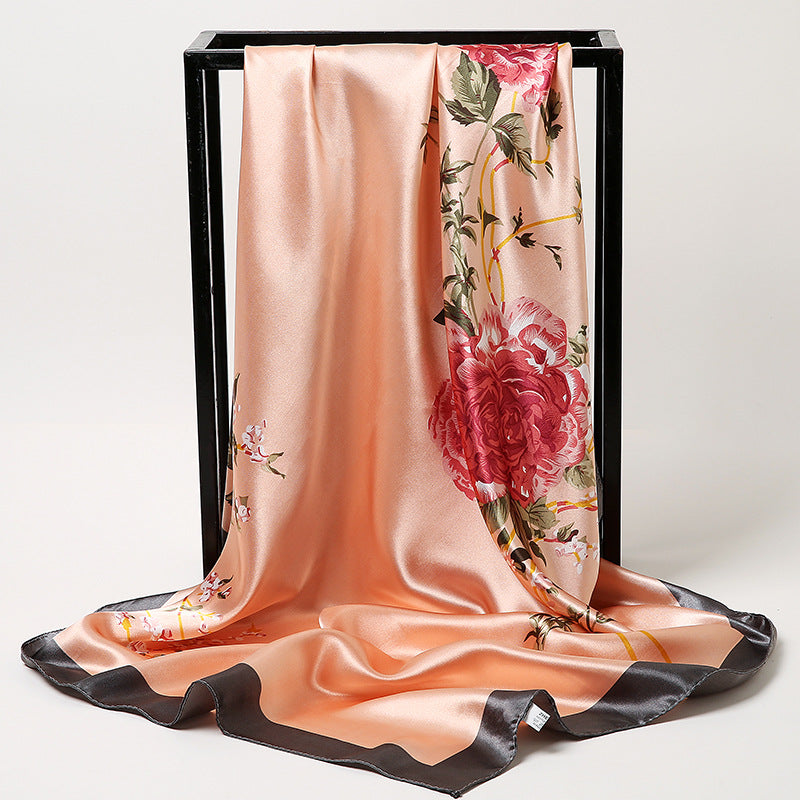 Special offer Hangzhou silk satin 90cm large square simulation silk scarf female wild scarf spring and autumn thin shawl sunscreen