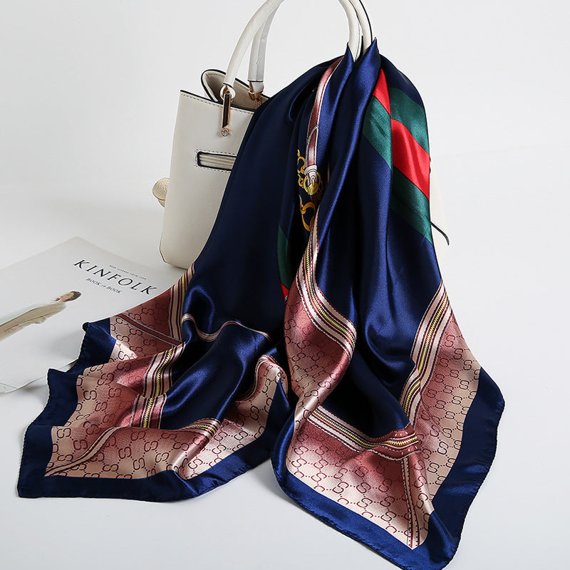 Special offer Hangzhou silk satin 90cm large square simulation silk scarf female wild scarf spring and autumn thin shawl sunscreen
