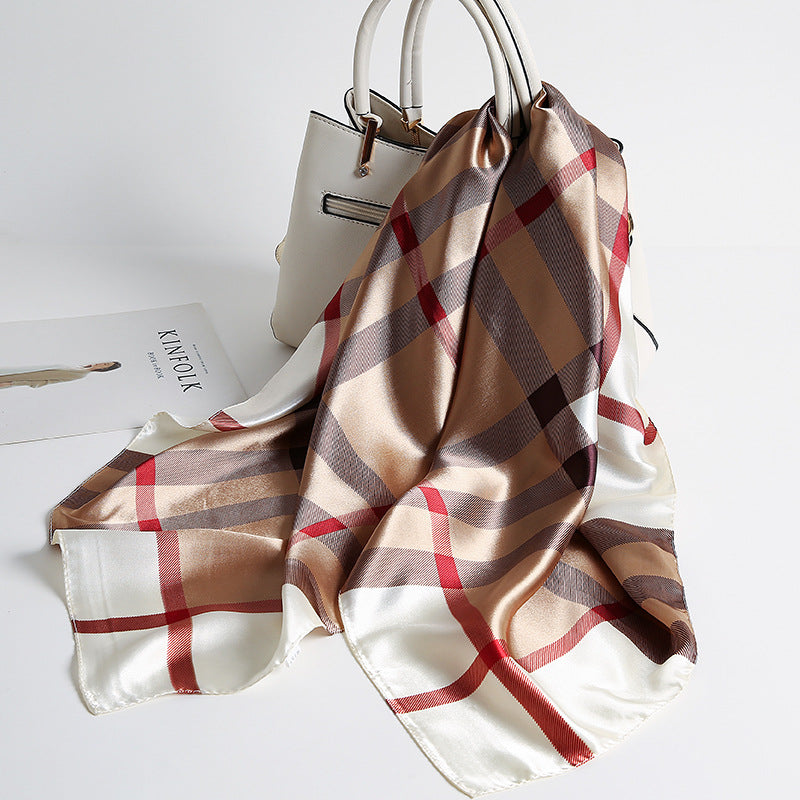 Special offer Hangzhou silk satin 90cm large square simulation silk scarf female wild scarf spring and autumn thin shawl sunscreen