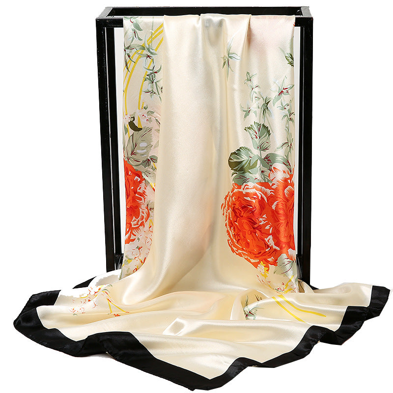 Special offer Hangzhou silk satin 90cm large square simulation silk scarf female wild scarf spring and autumn thin shawl sunscreen