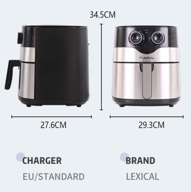 European standard cross-border large-capacity 8L stainless steel multi-function can be timed smoke-free household electric fryer air fryer wholesale