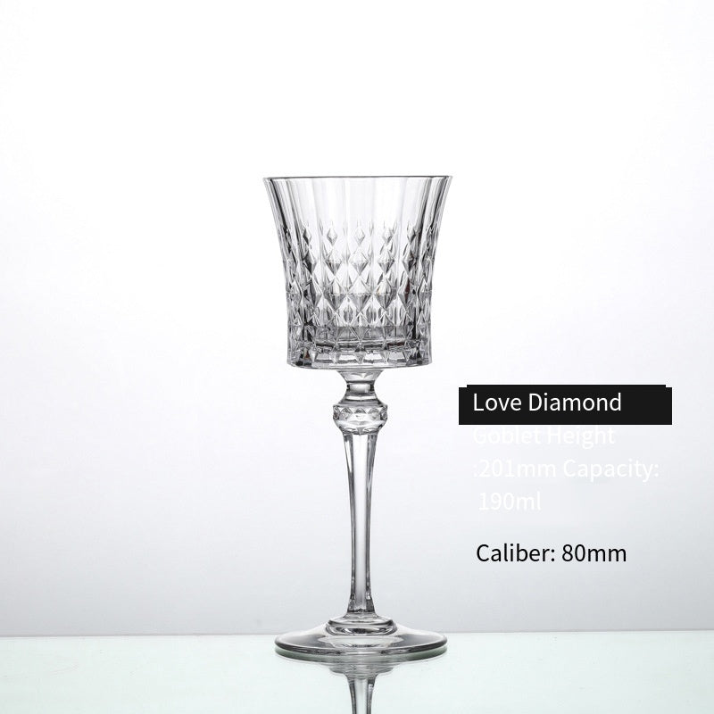 French original imported CDA luxury crystal glass fashion goblet Portuguese white wine glass diamond pattern red wine glass