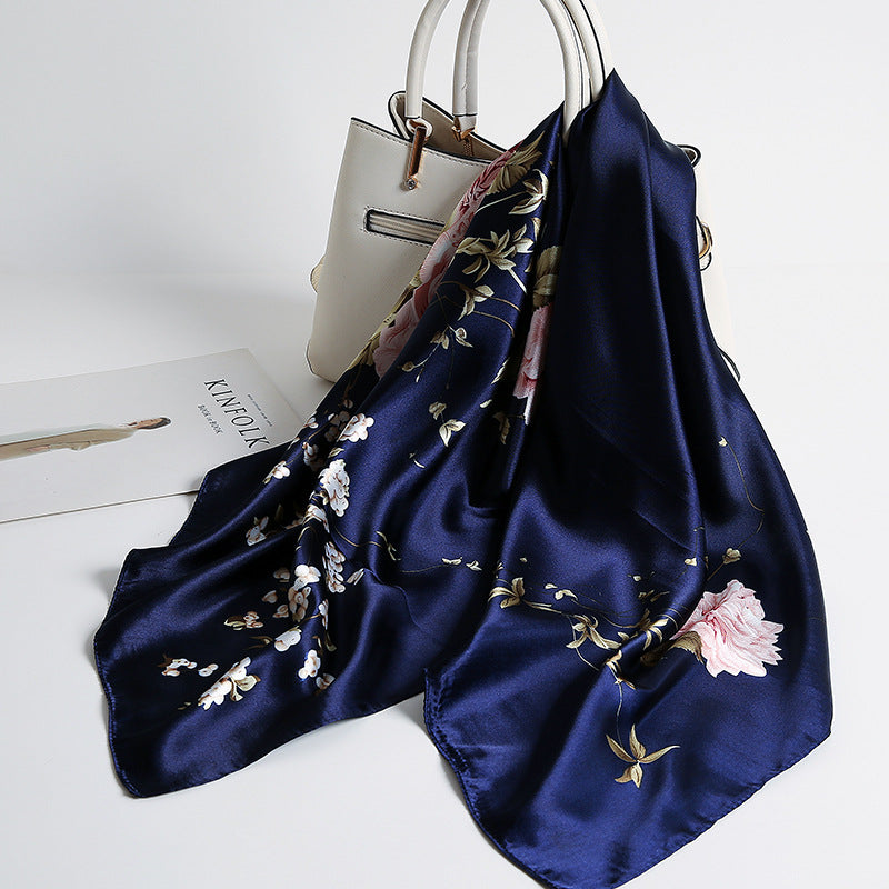 Special offer Hangzhou silk satin 90cm large square simulation silk scarf female wild scarf spring and autumn thin shawl sunscreen