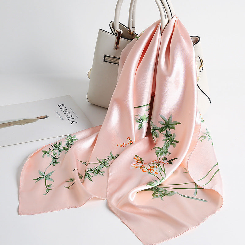 Special offer Hangzhou silk satin 90cm large square simulation silk scarf female wild scarf spring and autumn thin shawl sunscreen