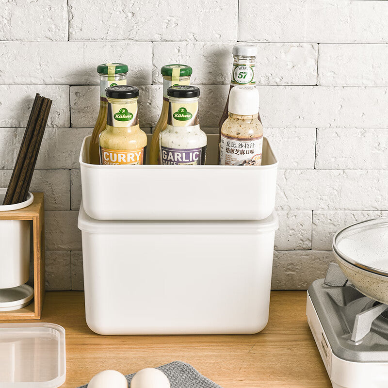 Visitor Storage Box Japanese Simple Desktop with Handle Storage Box Cosmetic Snack Storage Box Multifunctional Sundry Storage Box Underwear Storage Basket 15L Medium Size 4