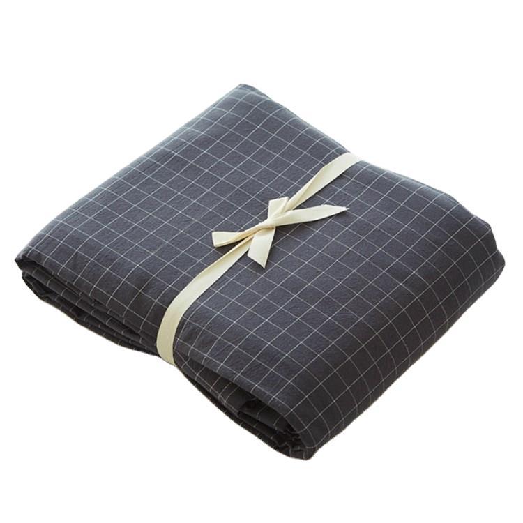 Special Japanese-style good product cotton washed cotton four-piece set single quilt cover long-staple cotton three-piece set pure cotton student dormitory
