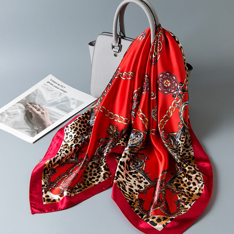 Special offer Hangzhou silk satin 90cm large square simulation silk scarf female wild scarf spring and autumn thin shawl sunscreen