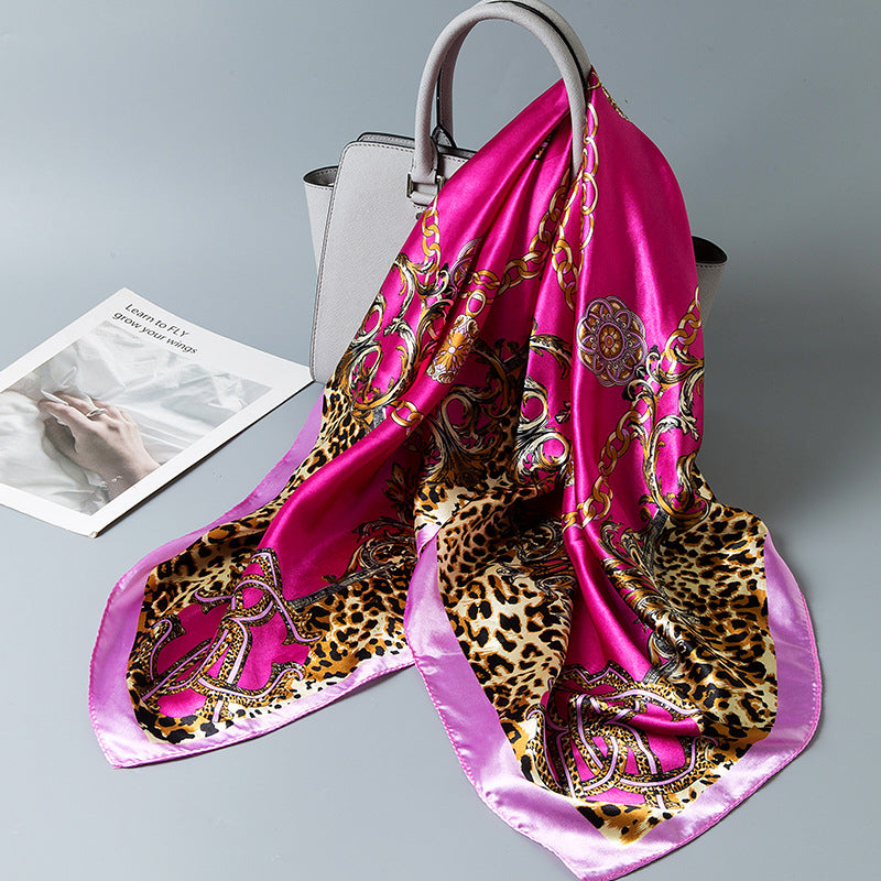 Special offer Hangzhou silk satin 90cm large square simulation silk scarf female wild scarf spring and autumn thin shawl sunscreen