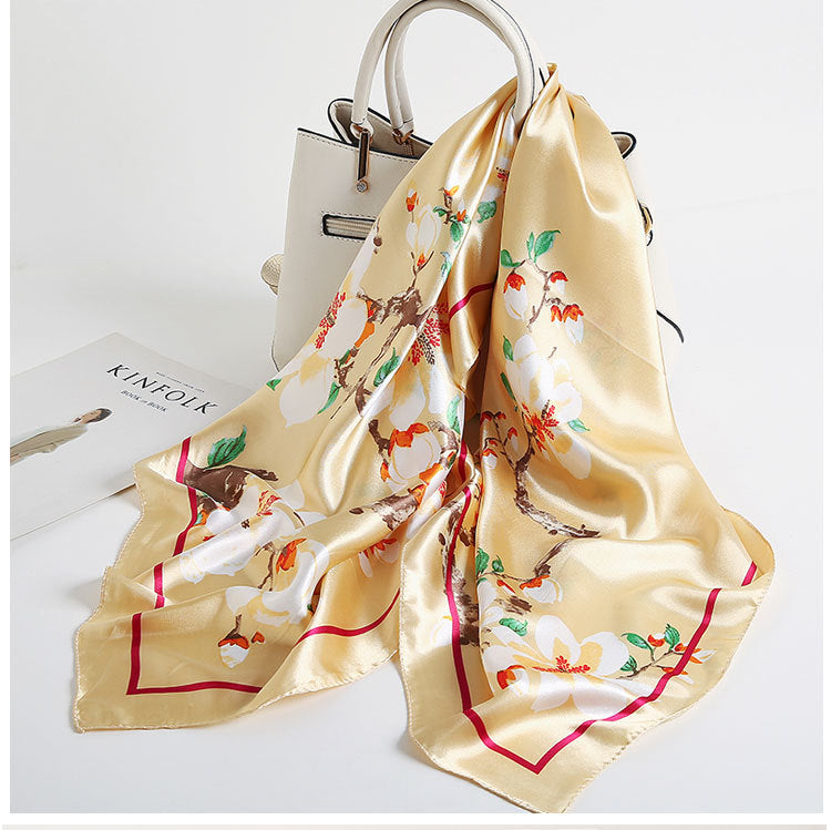 Special offer Hangzhou silk satin 90cm large square simulation silk scarf female wild scarf spring and autumn thin shawl sunscreen