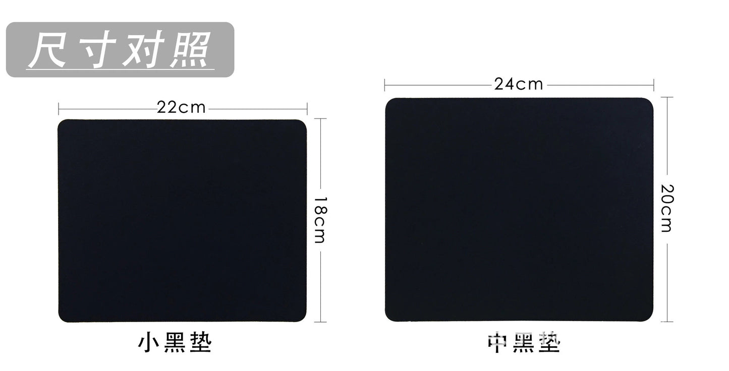 Blank mouse pad printable advertising pure black no logo rubber/diving material gift mouse pad