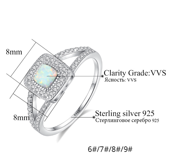 PAG&MAG new s925 silver ring inlaid zircon opal opal ring Europe and the United States high-end niche first jewelry