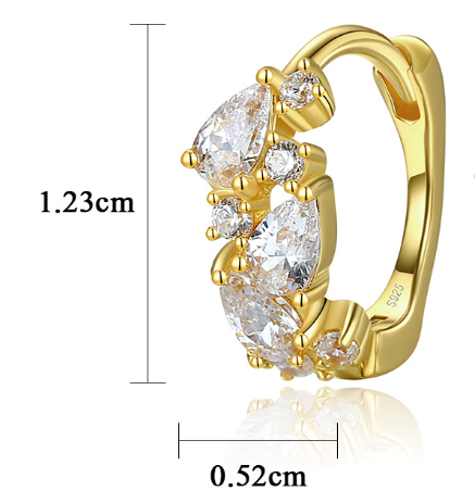 PAG&MAG Buckle Earrings S925 Silver Earrings Gold Korean Style Simple Fashion Compact Design Jewelry Wholesale