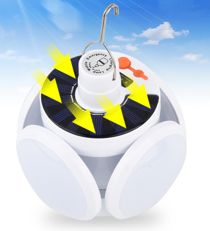 Solar LED2029 Football Lights Collapsible Bulb Lights Home Emergency Garden Lights Outdoor Night Market Stall Lights