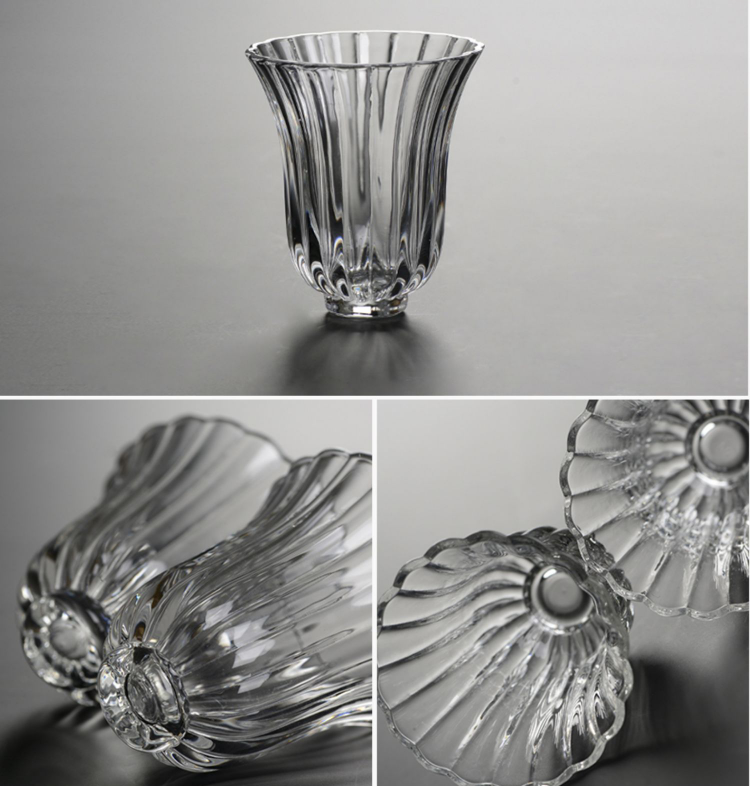 Pure handmade transparent glass tea cup