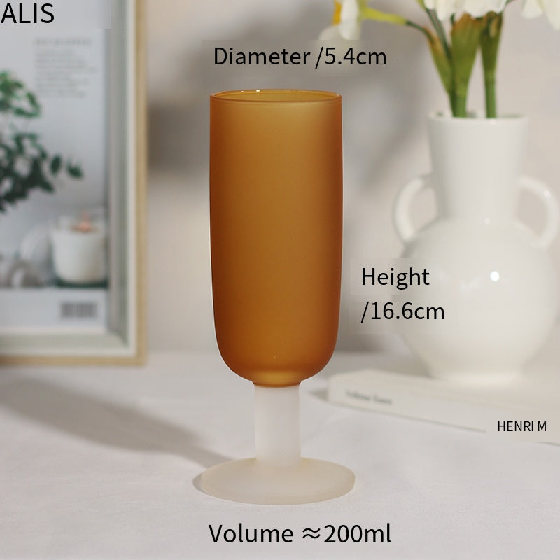 Medieval Cup Designer Sunset Cup Twilight Orange Frosted Glass Goblet Cocktail Glass Gift
