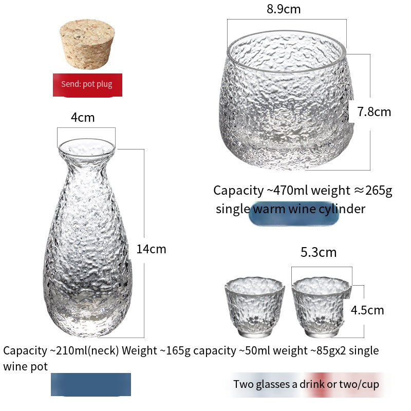 Japanese-style small wine glass set wine glass sake wine set jug drinking glass fruit wine glass liquor household wine divider glass