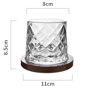 Zetten's diamond hand-painted creative rotating whiskey glass thickened personality tumbler glass decompression cup