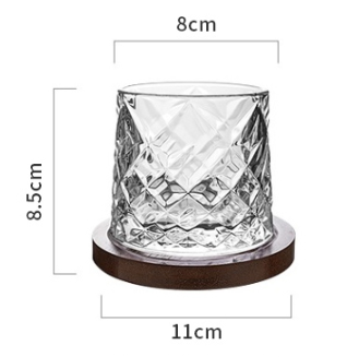 Zetten's Nordic Creative Rotating Whiskey Glass Diamond Stripe Personality Glass Wine Glass Wine Beer Decompression Cup