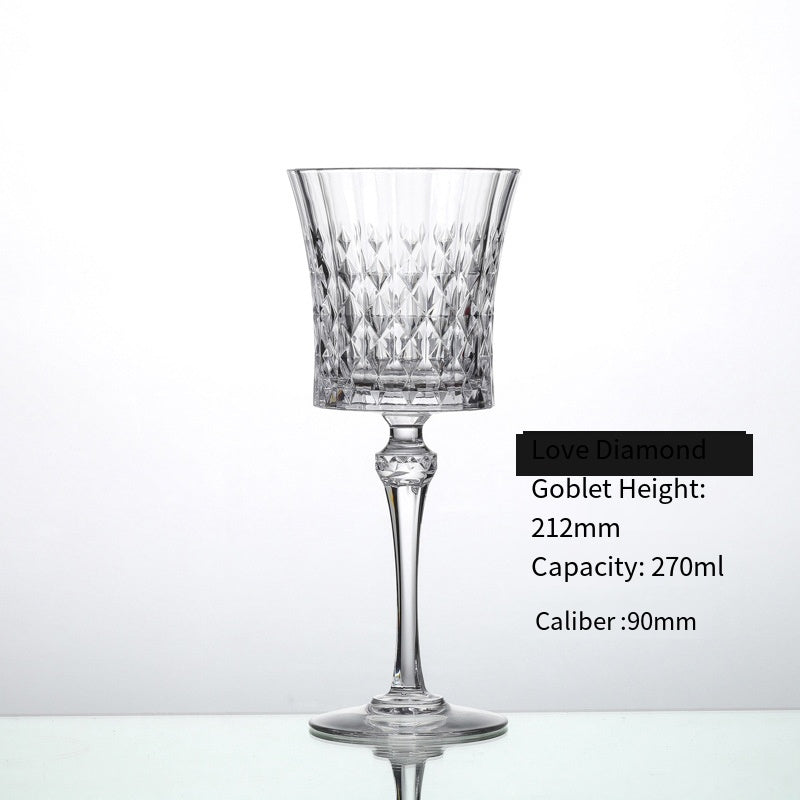 French original imported CDA luxury crystal glass fashion goblet Portuguese white wine glass diamond pattern red wine glass