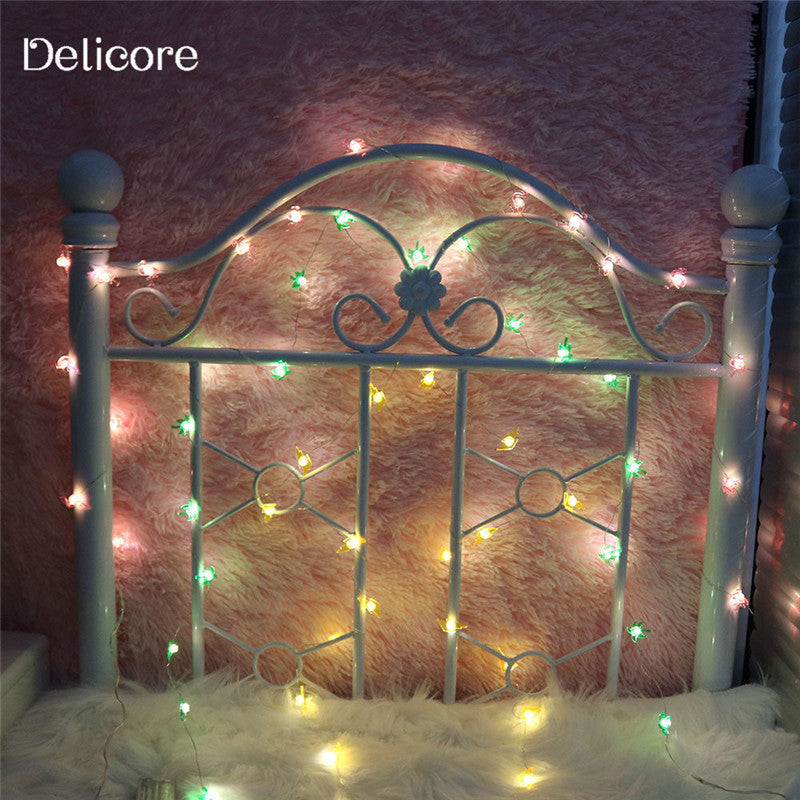 Ins Schneeflocke Stern Kupferdraht Lichterkette Outdoor Indoor Raumaufteilung Hochzeitsdekoration Lichter Festival romantische LED-Leuchten