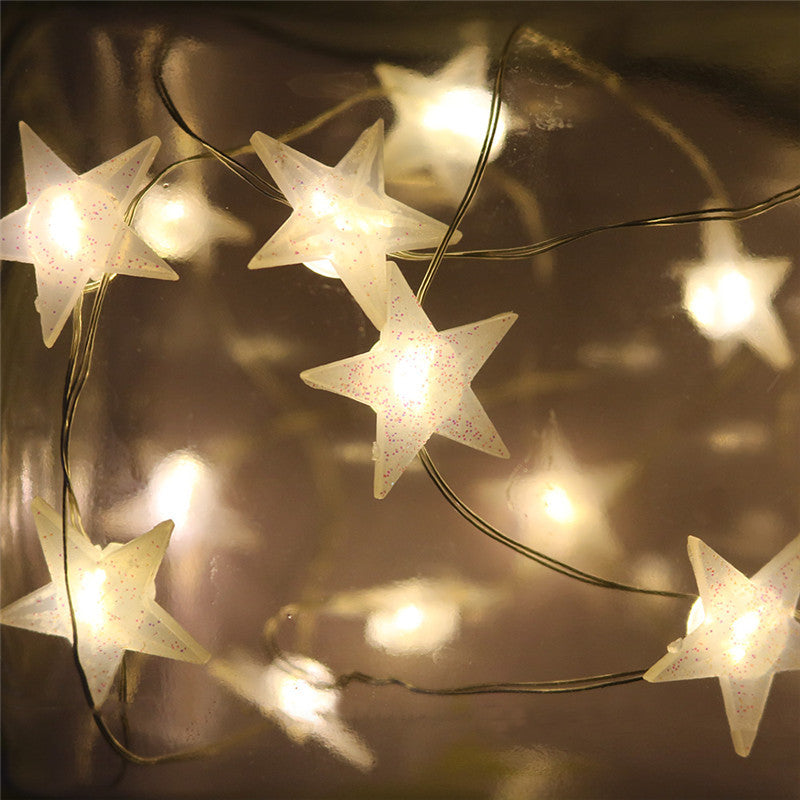 Ins Schneeflocke Stern Kupferdraht Lichterkette Outdoor Indoor Raumaufteilung Hochzeitsdekoration Lichter Festival romantische LED-Leuchten