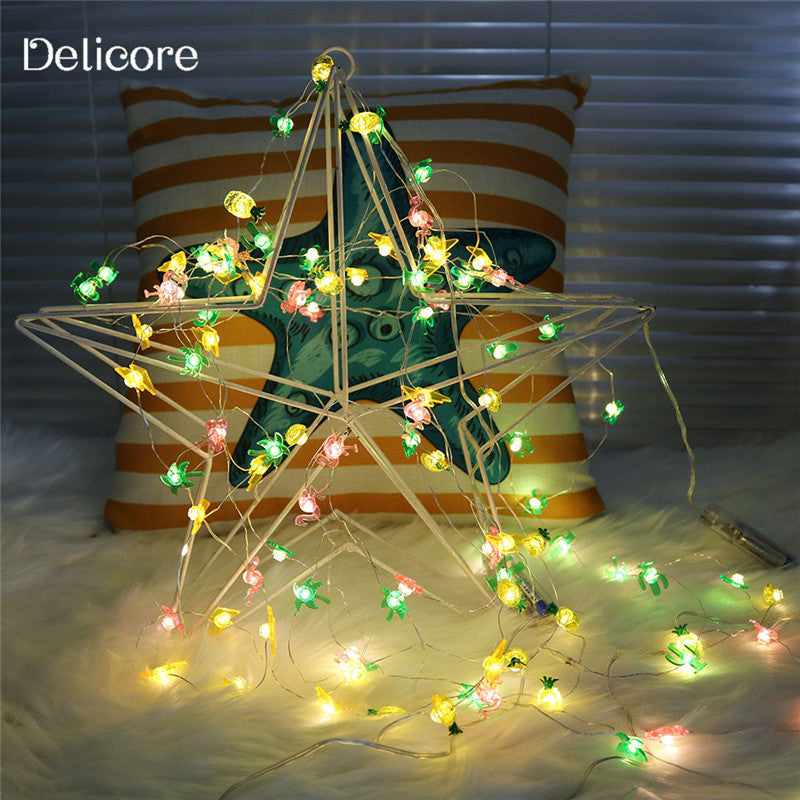 Ins Schneeflocke Stern Kupferdraht Lichterkette Outdoor Indoor Raumaufteilung Hochzeitsdekoration Lichter Festival romantische LED-Leuchten