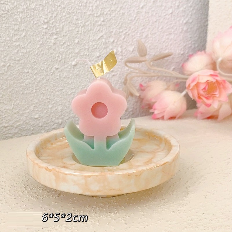 Cute flower aromatherapy candle ins wind girl heart indoor desktop home decoration decoration photo props gift