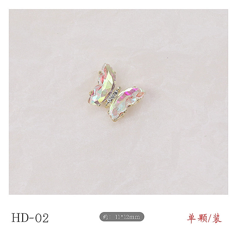 Twilight Rogge Manicure New Super Flash Butterfly Zircon Color Preservation Electroplating Non-fading Jewelry Nail Decoration Sticker