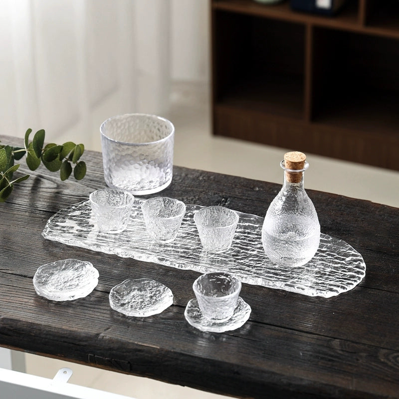 Retro ice dew Japanese wine glass sake glass glass white wine glass set spirit glass wine set wine dispenser wine cup