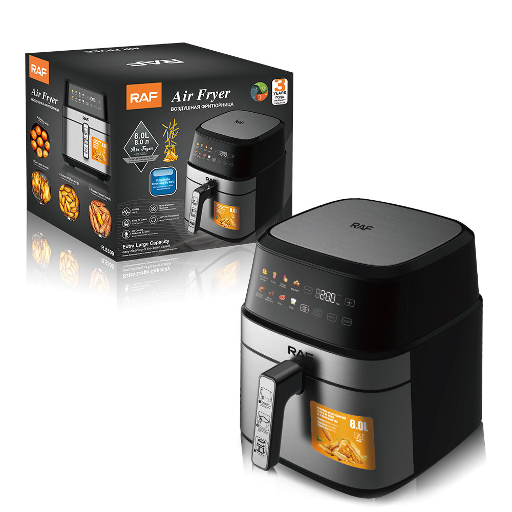 RAF European standard home air fryer large capacity electronic touch screen smoke-free French fries electromechanical fryer French fries 8L
