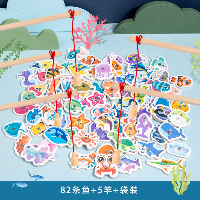Children's magnetic fishing toys 1 to 3 years old 2 boys and girls 6 puzzle kids toddler baby two and a half years old gifts