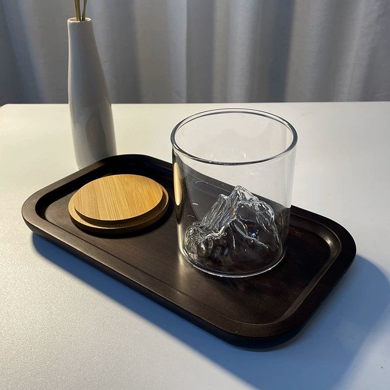 Japanese-style light luxury creative niche whiskey glass mountain viewing cup glass Mount Fuji cup heat-resistant coffee tea cup