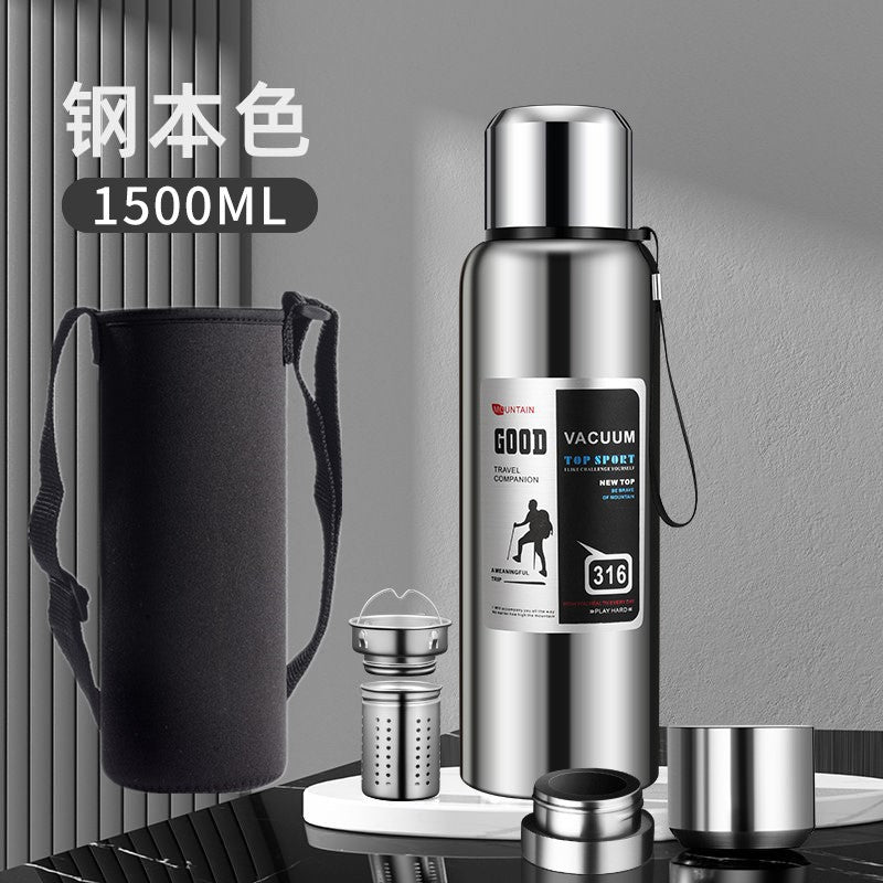 stainless steel thermos mug large capacity portable outdoor food grade vacuum car travel jug all-steel thermos mug