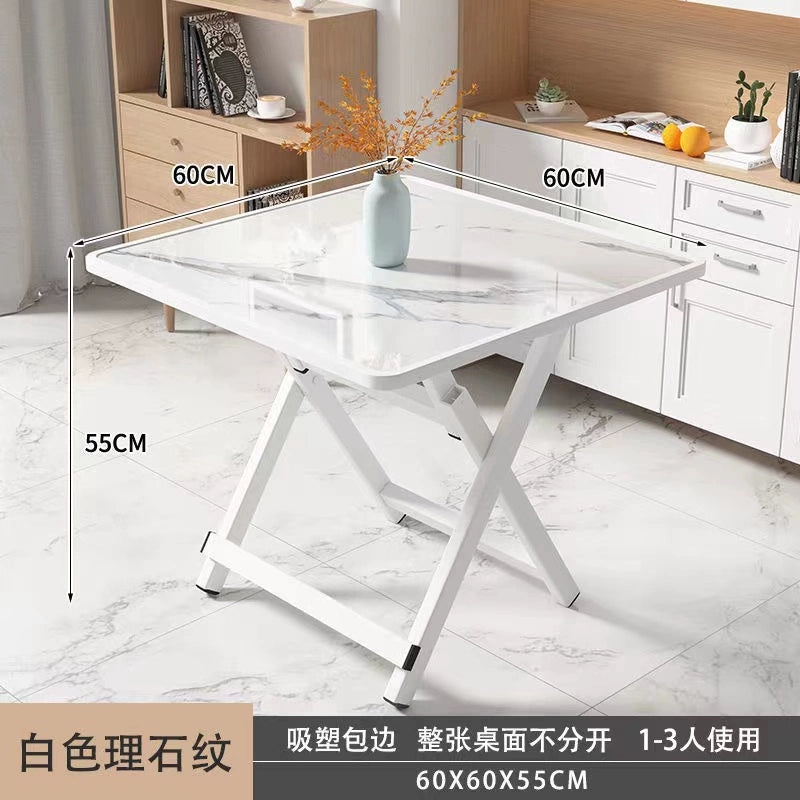 Folding dining table small household simple dining table outdoor portable stall square table and chair Japanese style rental