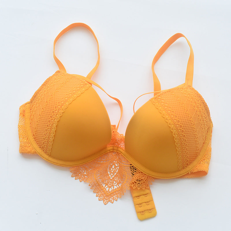 ✨ French Lace Push-Up Bra – Sexy Gathered Design for Small Bust, Anti-Sagging Support, Elegant Lingerie for Women