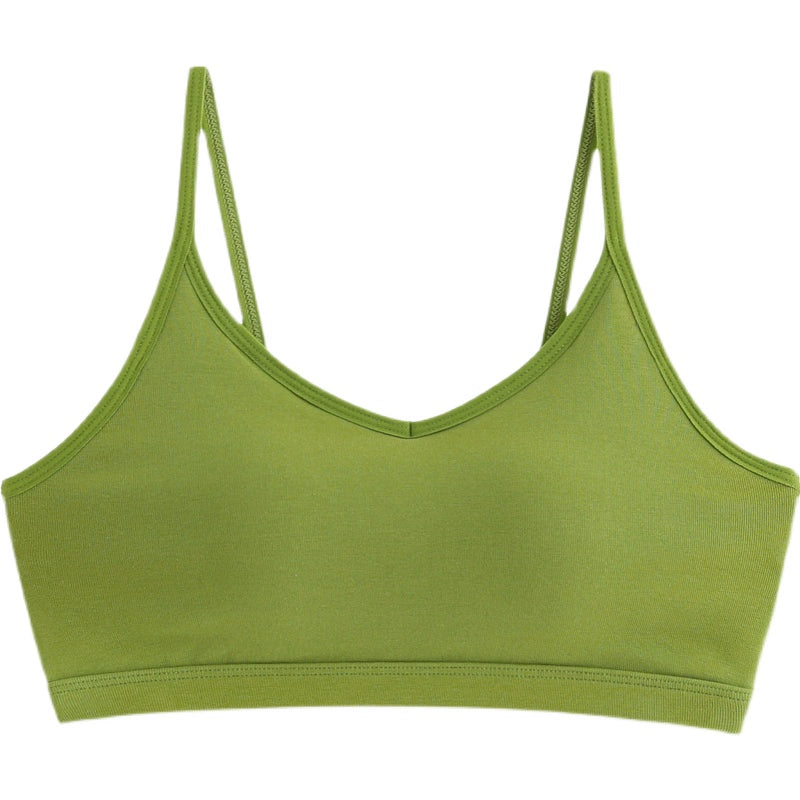 Broken code Qingmei back with chest pad bra one-piece sling tube top female anti-light bottoming student pure cotton underwear