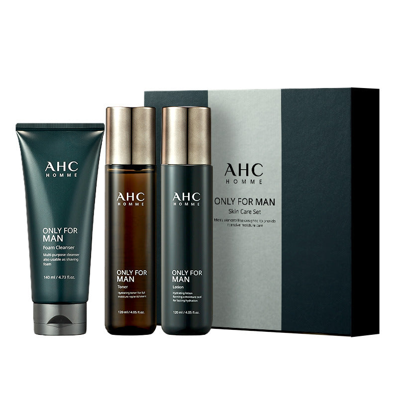 Official flagship direct supply AHC Men's Balancing Water Cream Cleansing Set Oil Control and Hydrating Skincare Set 4-piece Box