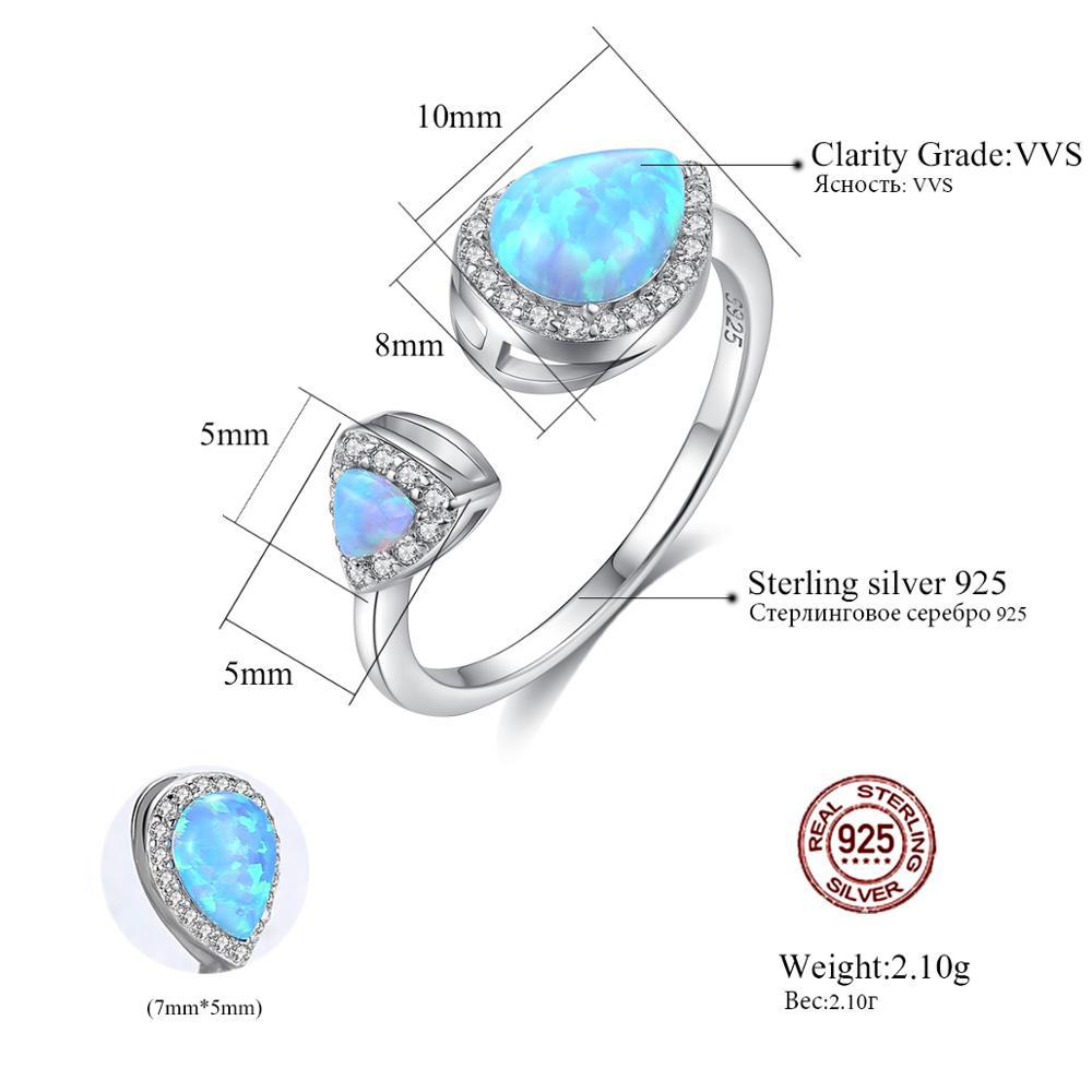 PAG&MAG Sterling Silver S925 European and American Opal Ring Opening Adjustable Women's Ring Cross-Mirror Explosive First Jewelry