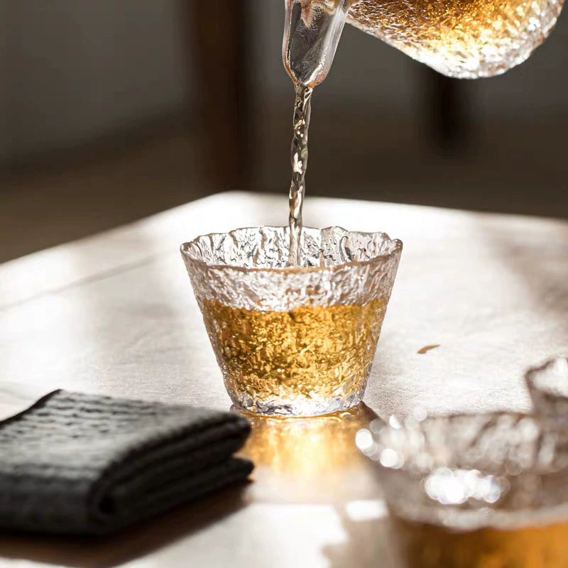 Retro ice dew Japanese wine glass sake glass glass white wine glass set spirit glass wine set wine dispenser wine cup