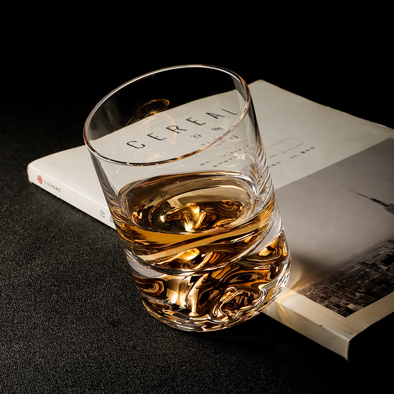 Whiskey glass wine glass creative ice mountain snow mountain cup Jinshan thick bottom bar special spirits glass foreign wine cup
